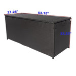 ZUN Outdoor Storage Box, 113 Gallon Wicker Patio Deck Boxes with Lid, Outdoor Cushion Storage Container 62965331