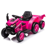 ZUN 12V Kids Ride On Electric Tractor Black Knight,Kids Ride On Toy.2WD,Non-skid tires, steering wheel, 85433866