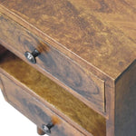 ZUN Artisan Furniture Solid Wood Mini Classic Multi Chestnut nightstand B182P280792