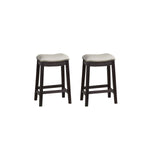 ZUN Grey PU Upholstery Counter Stool, Set of 2 SR011818