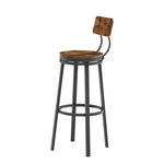 ZUN Swivel bar stool set of 2 with backrest, industrial style, metal frame, 29.5'' high for dining room. W1162P168135