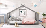 Twin Size House Bed Wood Bed, Gray WF282521AAE