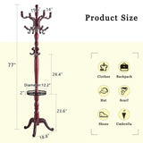 Walnut Colored Solid Wood Hanger, Modern And Simple Coat And Hat Rack, Resin Stainless Steel W1151P276809