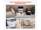 50L 3 Storage Drawer Cart, Clear Plastic Storage Drawers with Wheels Sturdy Cart with 3 Bins for 20355196