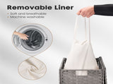 110L Laundry Hamper with Lid, Laundry Basket with Removable Liner for Bathroom Bedroom Gray 10537144