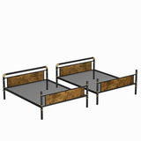 Twin XL over Twin XL Metal Bunk Bed, Industrial Detachable Bunkbeds with Safety Guard Rails for W2580P285206