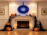 2 Pack 24in Black Pre-Lit Christmas Wreath, 179 Branch Tips, 35 Purple LED Lights, IP44 Timer, 09515485