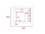 Bar- coffee cart 38" H, Kitchen or living room cabinet storage, 8 bottle racks, a central shelf B097133098