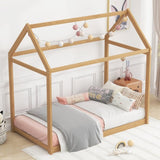 Twin Size Wooden House Bed, Wood Color N716P227423D