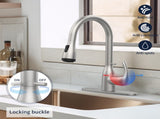 Kitchen Faucet with Pull Down Sprayer and 4 Spraying Modes Brushed Nickel Commercial 1 or 3 Hole 83119103