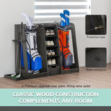 55.5''x16''x37'' Wooden Golf Bag Organizer and Storage, High Quality Wooden 2 Golf Bag W1422P289116