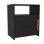 ZUN Nordico Nightstand , End Table, Side Table One Shelf, Single Door Cabinet, Metal Handle -Black B20091970