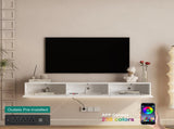 Floating TV Stand Wall Mounted with 16 Color LEDs,67" Modern TV Stand, Floating TV Cabinet W1321P307882