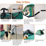 4-5 Person Pop-Up Camping Tent, Instant Setup Family Tent with 2 Mosquito Nets Windows, Portable for 22640167