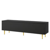 ZUN U-Can Modern TV Stand with 5 Champagne Legs - Durable, Stylish and Spacious, TVs Up to 75'' WF300599AAB