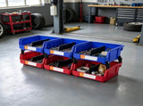 6-Pack Plastic Storage Bin 11" x 11" x 5", Hanging Stackable Organizer Bin, Heavy Duty Stacking 02207434