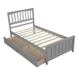 Twin size Platform Bed with Two Drawers, Gray WF195105AAE