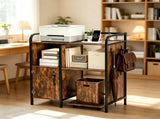 1 Cabinet Door 3-Layer Printer Rack P2 Particleboard Iron Pipes & Melamine Veneer Powder-Coated 68132661