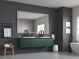 84 x 48 Inch LED Bathroom Mirror with Front and Backlight, Wall Mounted Vanity Mirror with Aluminum W2287P282006