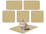 16 x 12 Inch Natural 6-Piece Cat Scratching Mats, Sisal Material Anti-Slip Latex Backing Furniture 15958003