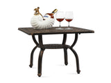 Cast Aluminum Outdoor Side Table, Anti-Rust Outdoor Square End Table, Patio Coffee Bistro Table for 87121979