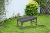 Backless HDPE Adirondack Bench with Wood Texture, Poly Lumber Seat for Patio, Backyard, Balcony, All W2103P254593