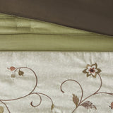 Embroidered 7 Piece Comforter Set Green King B03597124