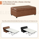 ZUN Twin Size Folding Ottoman Sleeper Bed with Mattress Convertible Guest Bed Brown WF307724AAD