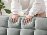 55.1-inch 3-in-1 convertible sofa bed, modern velvet double sofa Futon sofa bed with adjustable W2564P445798
