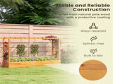 Wooden Raised Garden Bed with Trellis & Flat Roof, Open-Ended Base Planter Box for Climbing 32253535
