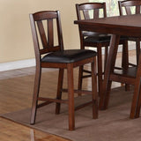 ZUN Dining Chairs with Black Faux Leather Seat, Walnut B016P222624