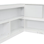 ZUN Full Floor Bed with L-shaped Bookcases, sliding doors,without slats,White W504P146192