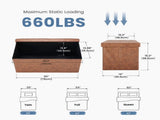 30 Inches Folding Ottoman with Storage Bench, Foot Rest Stool, End of Bed Storage Bench Upholstered, 51018456