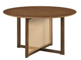 37.5" Round Dining Table for 2-4 People, Mid-Century Modern Kitchen Table with PE Rattan & Rubber 46001682