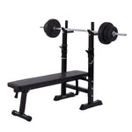 ZUN Adjustable Folding Multifunctional Workout Station Adjustable Workout Bench with Squat Rack - balck W2181P151926