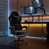Ergonomic Gaming Chair, Video Game Chair with Massage Lumbar Support and Footrest, Height Adjustable 95655292