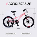 ZUN Mountain Bike for Girls and Boys Mountain 20 inch 7-Speed bike 73527841