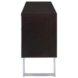 Cappuccino 5-drawer Credenza with Open Shelving B062P145476