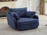 40.55"W Swivel Accent With 2 Thorw Pillows 360 Degree Swivel Round Sofa Modern Oversized Arm W1298P248774