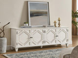 65.2" Mid Century Modern Sideboard Buffet Cabinet with Storage, Symmetrical Geometric Accent Coffee W1801P346230