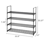 ZUN 4 Tiers Shoe Rack Shoe Tower Shelf Storage Organizer For Bedroom, Entryway, Hallway, and Closet 80345388