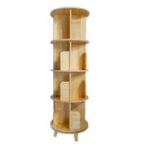 4-Layer Rotating Bookcase 360 Rotating Display Rack Pine Wood Rotating Bookshelf 25449992