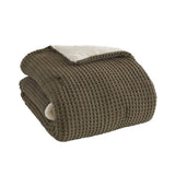 Waffle Knit Chenille Comforter Set Full/Queen B035P294136