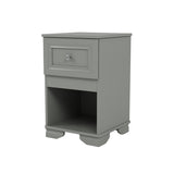 Elegant Design Nightstand with Drawer and Open Shelf for Bedroom, Retro Style Bedside Table with N733P199704E