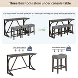 ZUN 4-Piece Bar Table Set with Power Outlet, Dining Bar Table and Chairs Set,Bar Table Set with 3 Padded W1998P193825