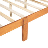 Full Size Wood Platform Bed with Headboard and Wooden Slat Support WF289141AAL