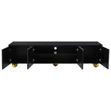 ZUN Modern TV Stand for TVs up to 75 Inches, Entertainment Center with Storage Cabinets and 1 Adjustable 45363842