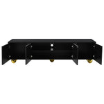 ZUN U-Can Modern TV Stand for TVs up to 75 Inches, Entertainment Center with Storage Cabinets and 1 WF530171AAB
