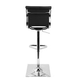 Masters Contemporary Adjustable Barstool with Swivel in Black Faux Leather by LumiSource B202P222338