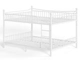 Queen over Queen Metal Bunk Bed with Unique Curved Guardrail Design, Round Tube bunk bed Frame, No 27944966